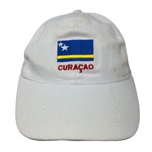 Flag Of Curacao Slideback Hat White One Size Emboidered Adjustable